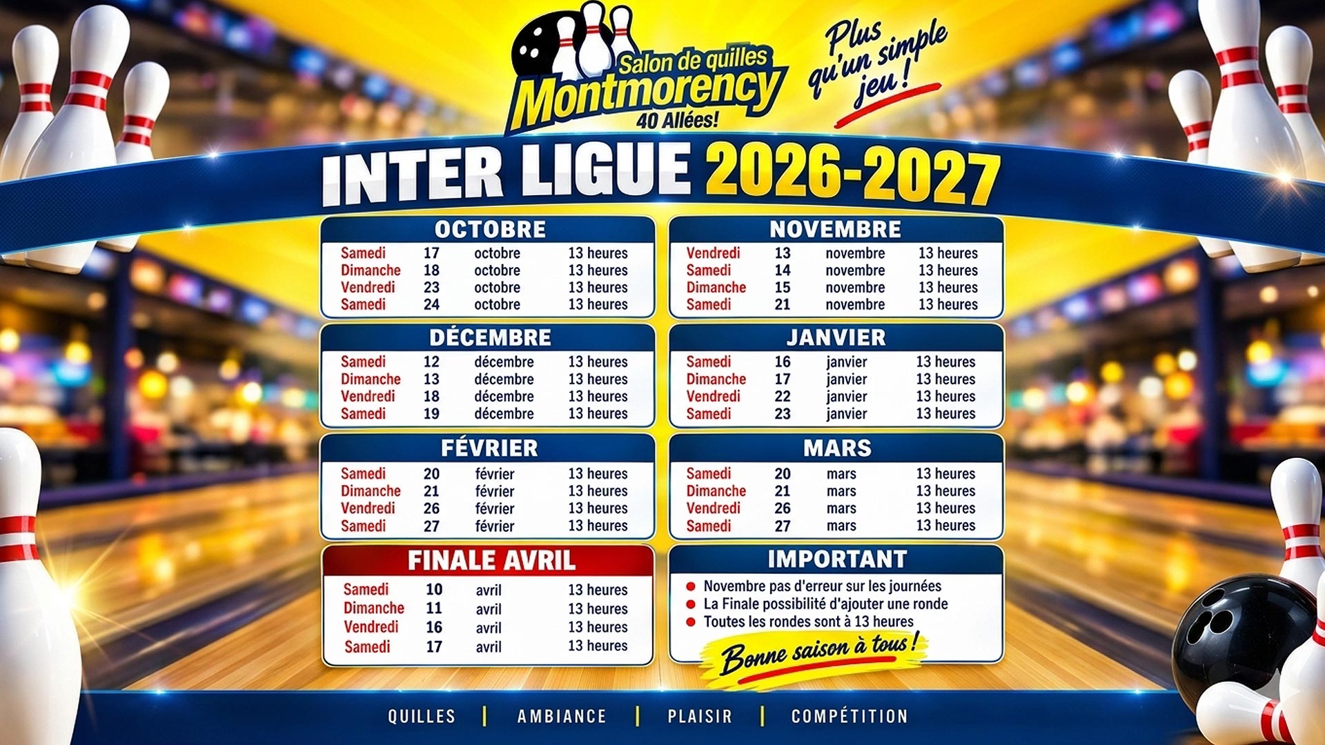 Tournois Inter Ligue 2026-2027